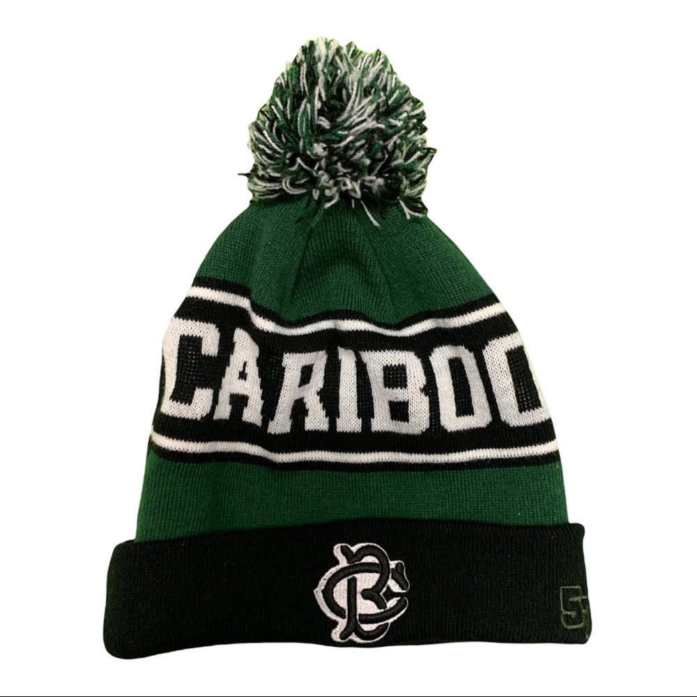 Vintage Caribou Beer Winter Toque Hat with Pom Pom